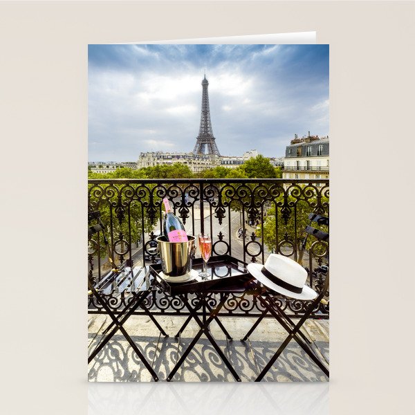 Eiffel Tower Paris Balcony View Stationery Card Gallery Image 2