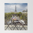 Eiffel Tower Paris Balcony View Throw Blanket Gallery Image 2