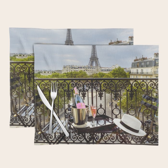 Eiffel Tower Paris Balcony View Placemat Gallery Image 1