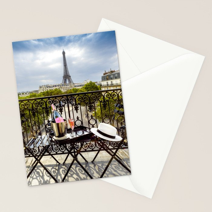 Eiffel Tower Paris Balcony View Stationery Card Gallery Image 2