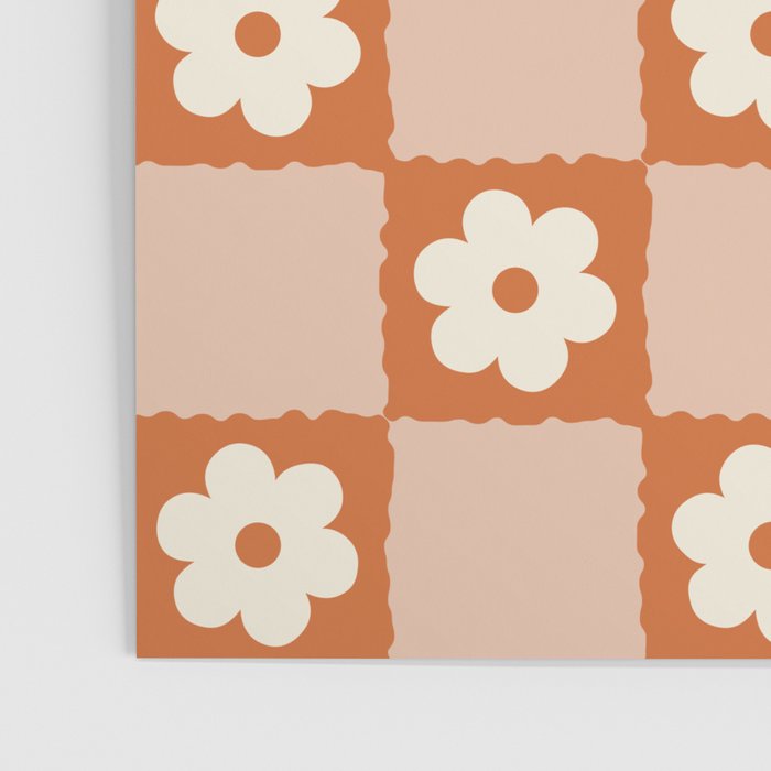 Flower Checker in Burnt Orange  Poster Gallery Image 3