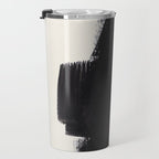 Mid Century Modern Minimalist Abstract Art Brush Strokes Black & White Ink Art Colorfield Travel Mug Gallery Image 3
