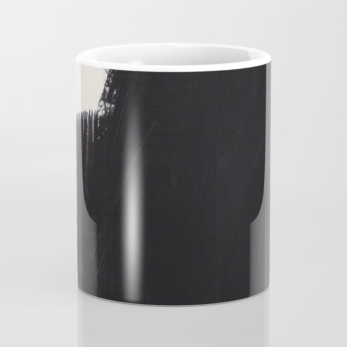 Mid Century Modern Minimalist Abstract Art Brush Strokes Black & White Ink Art Colorfield Coffee Mug Gallery Image 4