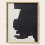 Mid Century Modern Minimalist Abstract Art Brush Strokes Black & White Ink Art Colorfield Serving Tray Gallery Image 1