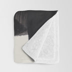 Mid Century Modern Minimalist Abstract Art Brush Strokes Black & White Ink Art Colorfield Throw Blanket Gallery Image 3