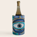 Evil Eye Amulet Agate and gold Wine Chiller Gallery Image 1