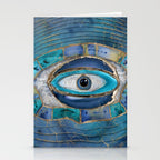 Evil Eye Amulet Agate and gold Stationery Card Gallery Image 2
