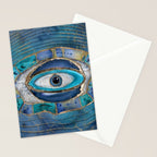 Evil Eye Amulet Agate and gold Stationery Card Gallery Image 2