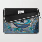 Evil Eye Amulet Agate and gold Laptop Sleeve Gallery Image 2
