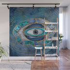 Evil Eye Amulet Agate and gold Wall Mural Gallery Image 1