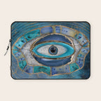 Evil Eye Amulet Agate and gold Laptop Sleeve Gallery Image 1