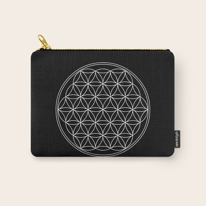 Flower of life on black Carry All Pouch Gallery Image 1