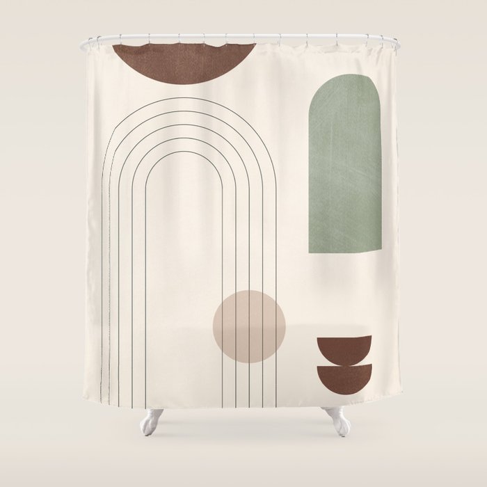 Minimal Geometric Shapes 180 Shower Curtain Gallery Image 1