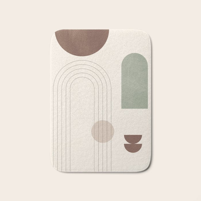 Minimal Geometric Shapes 180 Bath Mat Gallery Image 1