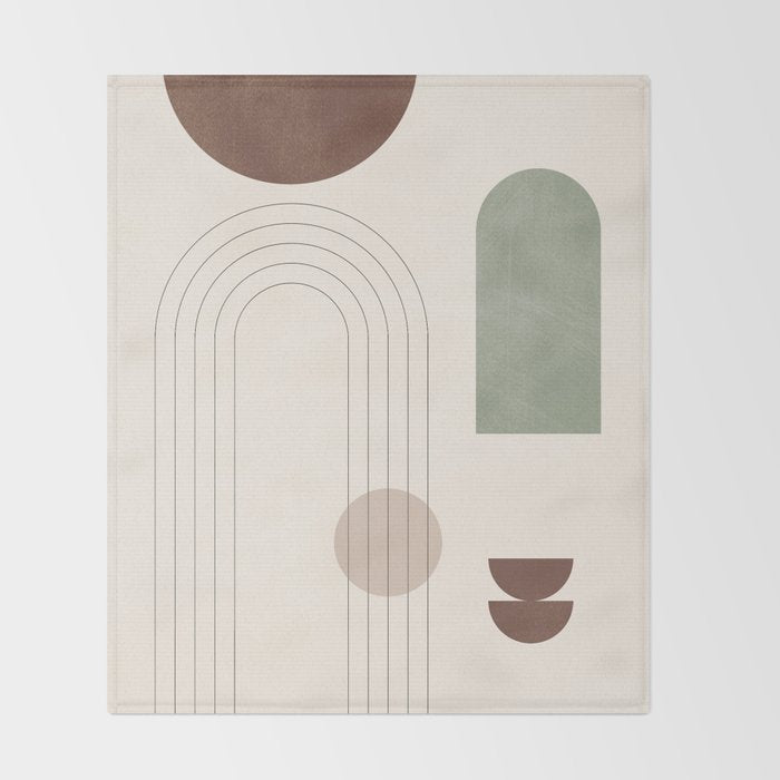 Minimal Geometric Shapes 180 Throw Blanket Gallery Image 2