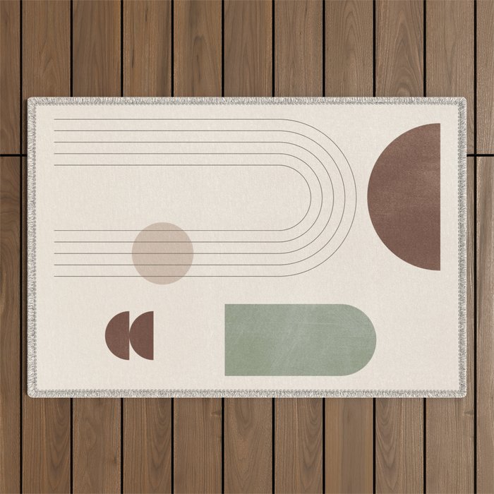 Minimal Geometric Shapes 180 Outdoor Rug Gallery Image 1