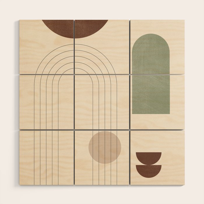 Minimal Geometric Shapes 180 Wood Wall Art Gallery Image 1