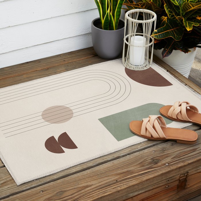 Minimal Geometric Shapes 180 Outdoor Rug Gallery Image 2