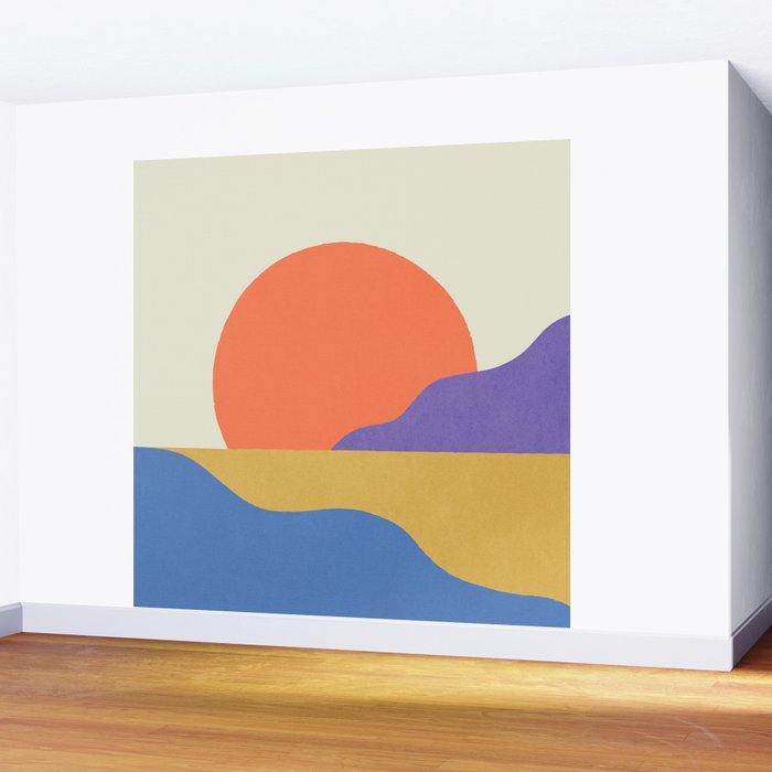 Sunset Island - Vibrant Colors Wall Mural Gallery Image 2