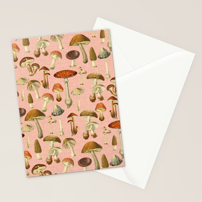 Mushrooms pink Stationery Card Gallery Image 2