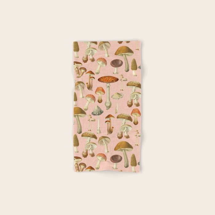 Mushrooms pink Bath Towel Gallery Image 1