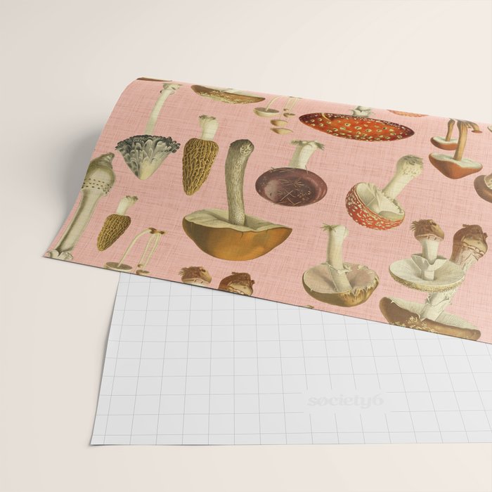 Mushrooms pink Wrapping Paper Gallery Image 2