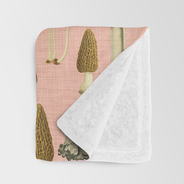 Mushrooms pink Throw Blanket Gallery Image 3