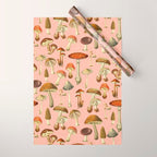 Mushrooms pink Wrapping Paper Gallery Image 1