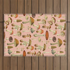 Mushrooms pink Outdoor Rug Gallery Image 1