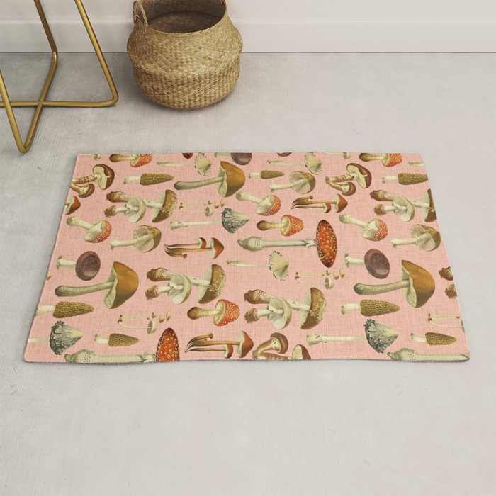 Mushrooms pink Rug Gallery Image 1