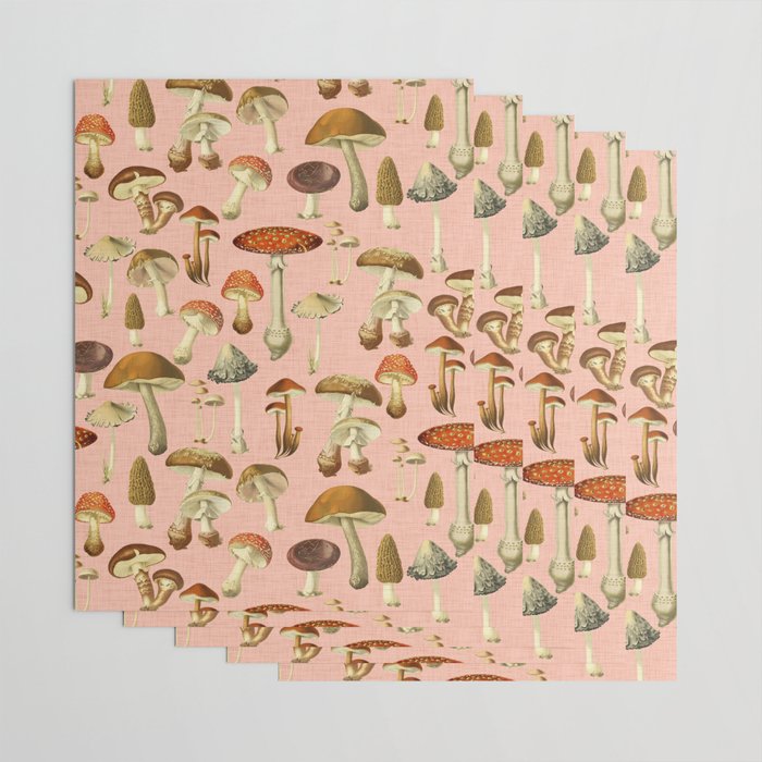 Mushrooms pink Wrapping Paper Gallery Image 3