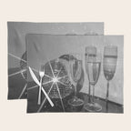 Sparkling Disco Ball Champagne Glasses Retro Black and White Party  Photography Wall Decor Placemat Gallery Image 1