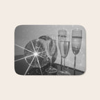 Sparkling Disco Ball Champagne Glasses Retro Black and White Party  Photography Wall Decor Bath Mat Gallery Image 1