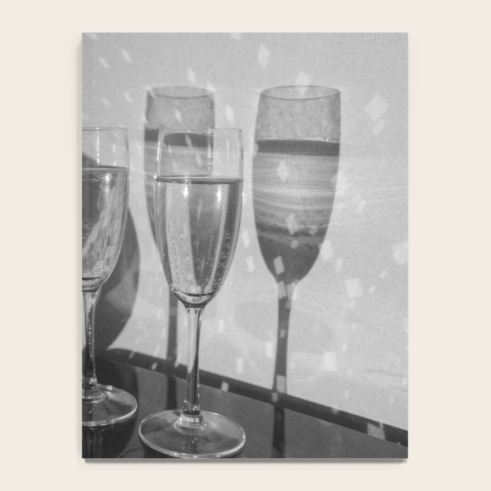 Sparkling Disco Ball Champagne Glasses Retro Black and White Party  Photography Wall Decor Notebook Gallery Image 4