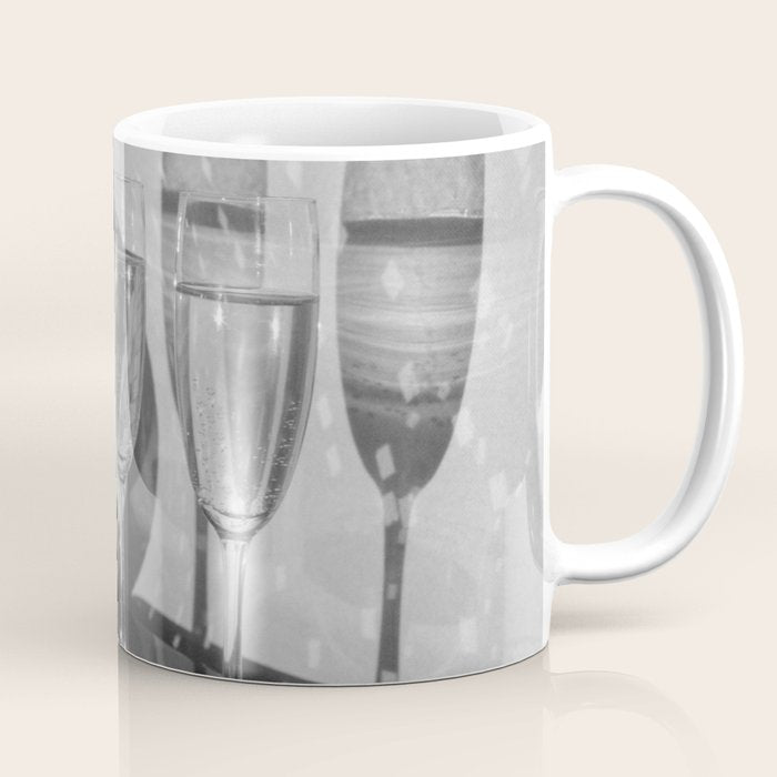 Sparkling Disco Ball Champagne Glasses Retro Black and White Party  Photography Wall Decor Coffee Mug Gallery Image 1