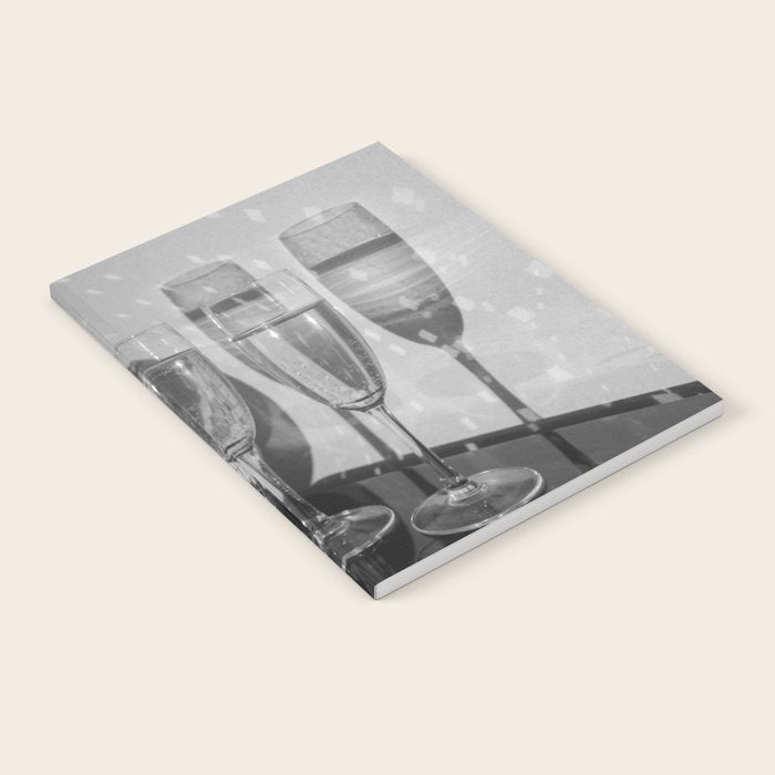 Sparkling Disco Ball Champagne Glasses Retro Black and White Party  Photography Wall Decor Notebook Gallery Image 1