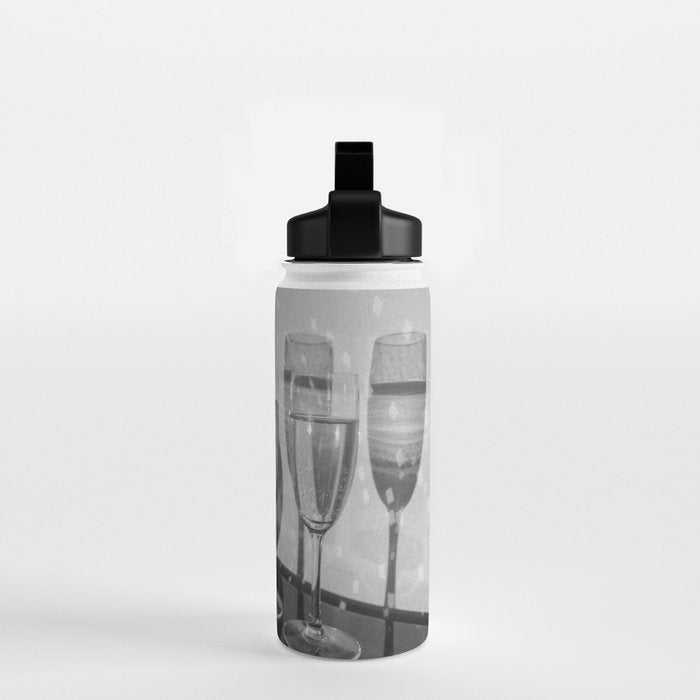 Sparkling Disco Ball Champagne Glasses Retro Black and White Party  Photography Wall Decor Water Bottle Gallery Image 2