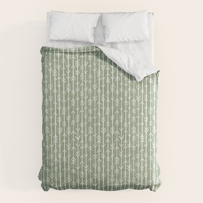 Stacked Arrows . Sage Green Duvet Cover Gallery Image 1