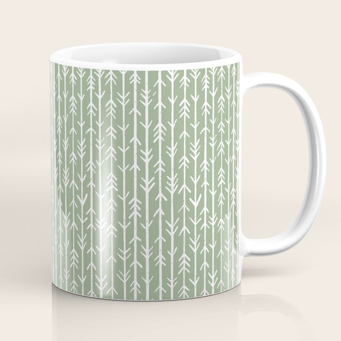 Stacked Arrows . Sage Green Coffee Mug Gallery Image 1