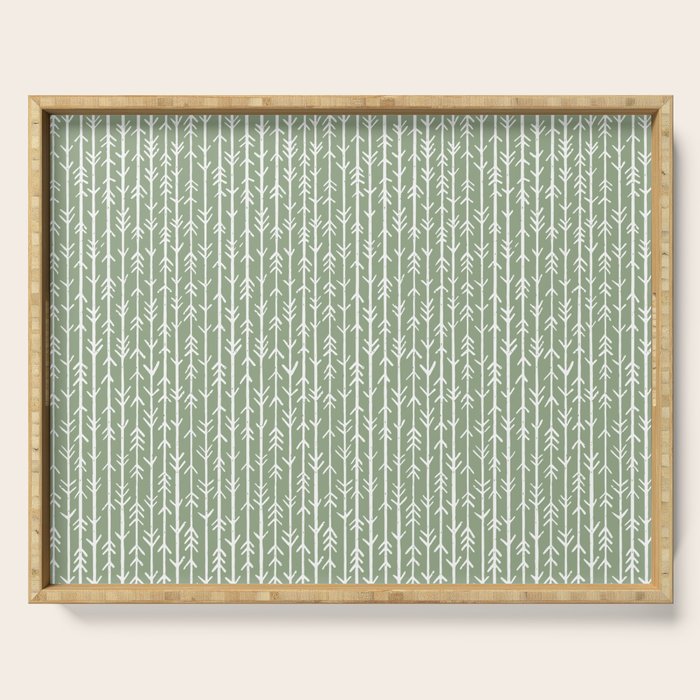 Stacked Arrows . Sage Green Serving Tray Gallery Image 1