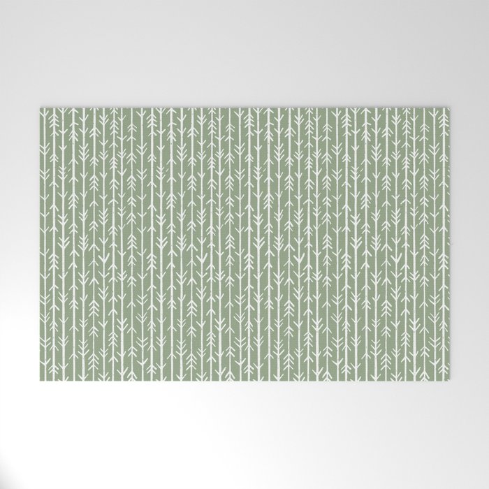 Stacked Arrows . Sage Green Welcome Mat Gallery Image 1