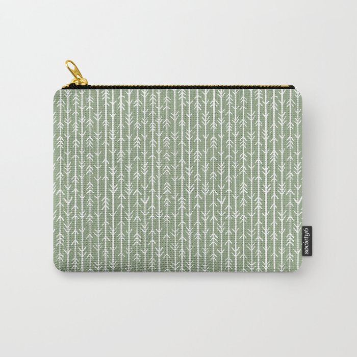 Stacked Arrows . Sage Green Carry All Pouch Gallery Image 1