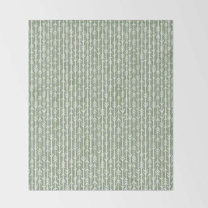 Stacked Arrows . Sage Green Throw Blanket Gallery Image 2