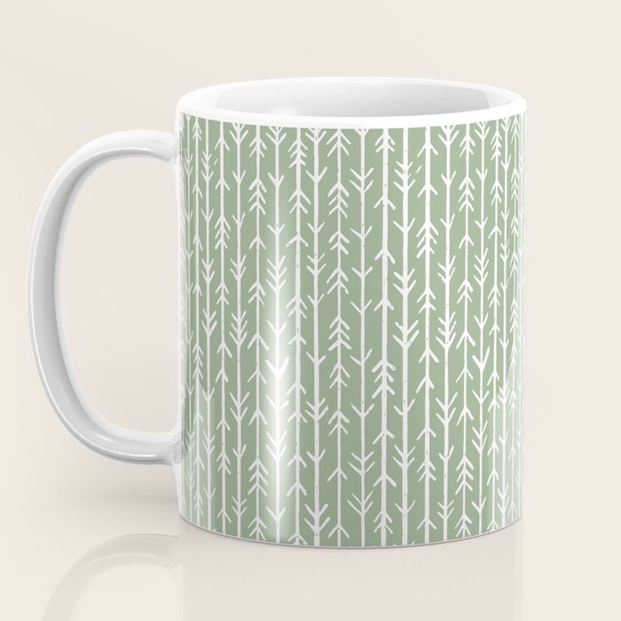 Stacked Arrows . Sage Green Coffee Mug Gallery Image 3