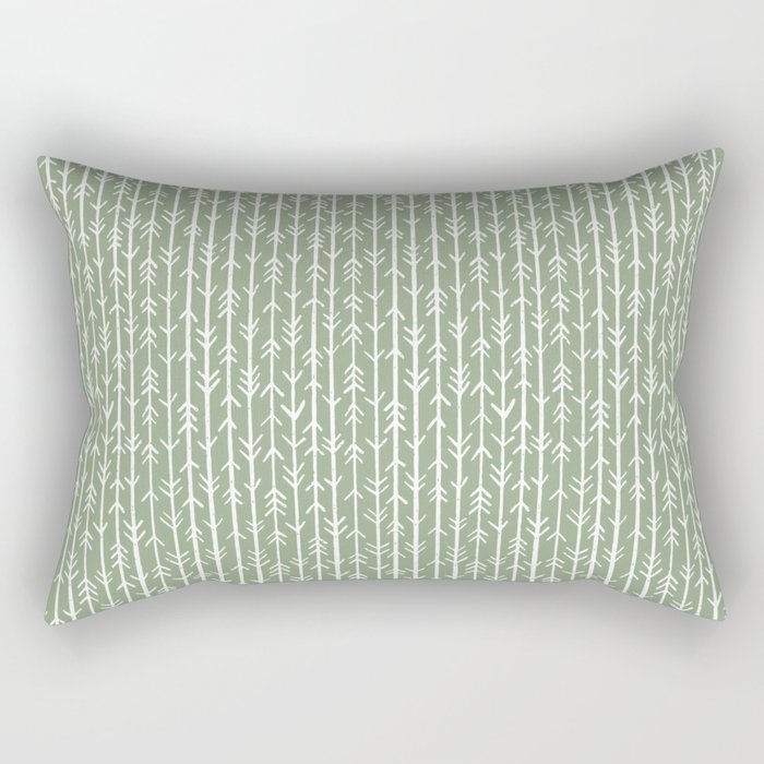 Stacked Arrows . Sage Green Rectangular Pillow Gallery Image 1