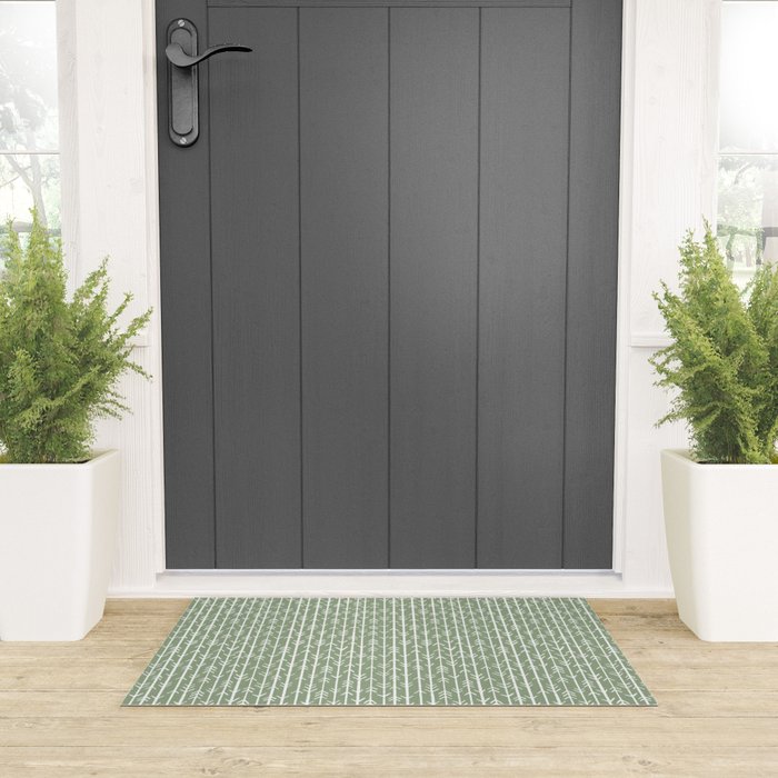 Stacked Arrows . Sage Green Welcome Mat Gallery Image 3