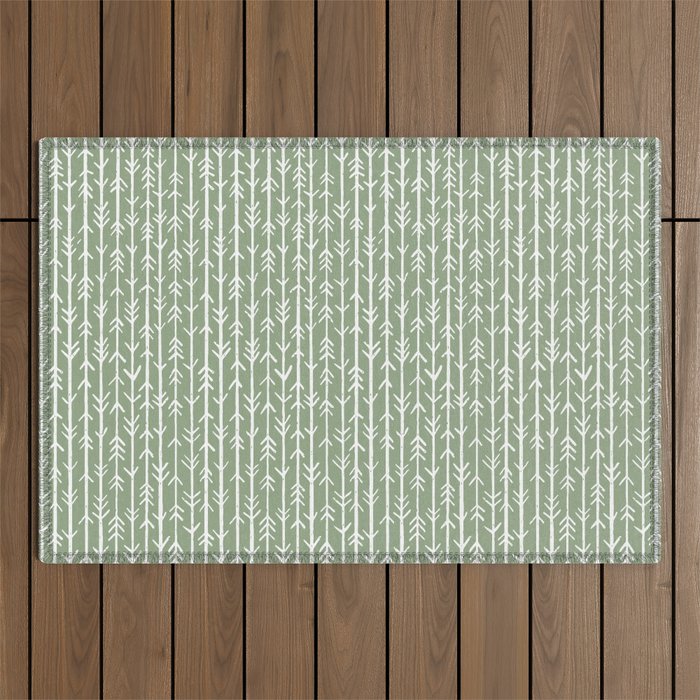 Stacked Arrows . Sage Green Outdoor Rug Gallery Image 1