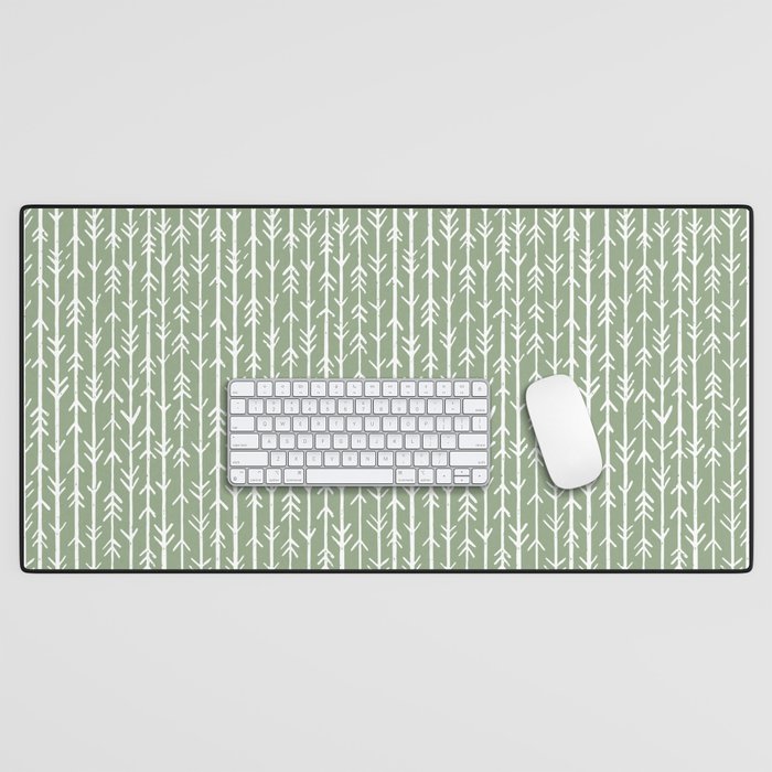 Stacked Arrows . Sage Green Desk Mat Gallery Image 1