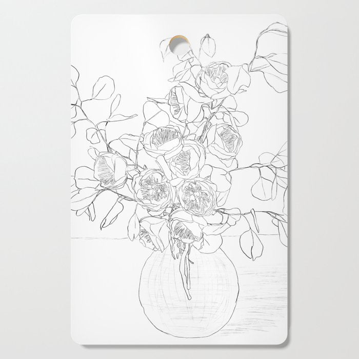 Beautiful Bouquet Line Cutting Board Gallery Image 1