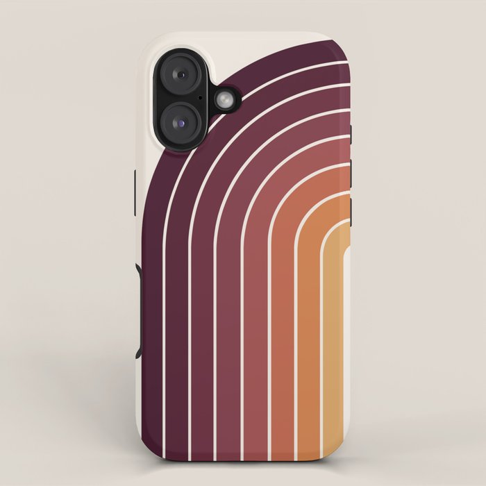 Gradient Arch III Warm Sunset Mid Century Modern Rainbow iPhone Case Gallery Image 1
